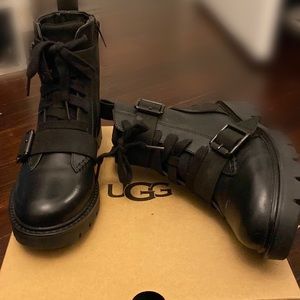 UGG Noe Black Leather Biker Boot